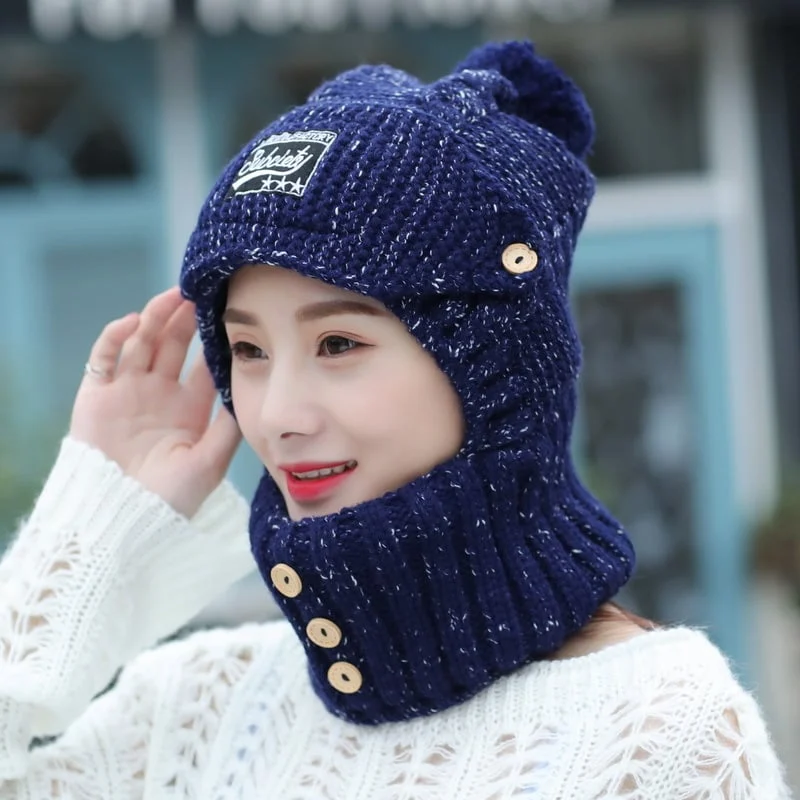 CHRISTMAS SALE - 2 in 1 Mask Scarf Knitted Beanies Hat
