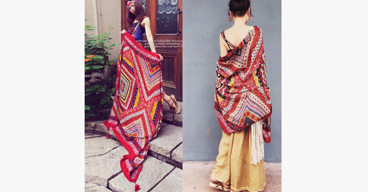 Bohemian Tapestry Pashmina Shawl - Image 5