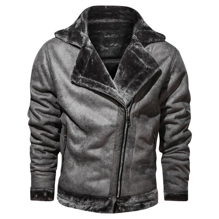 Mens RAF Aviator Faux Fur Leather Jacket Coat Bomber Fleece Pilot Flying Outwear - Image 5