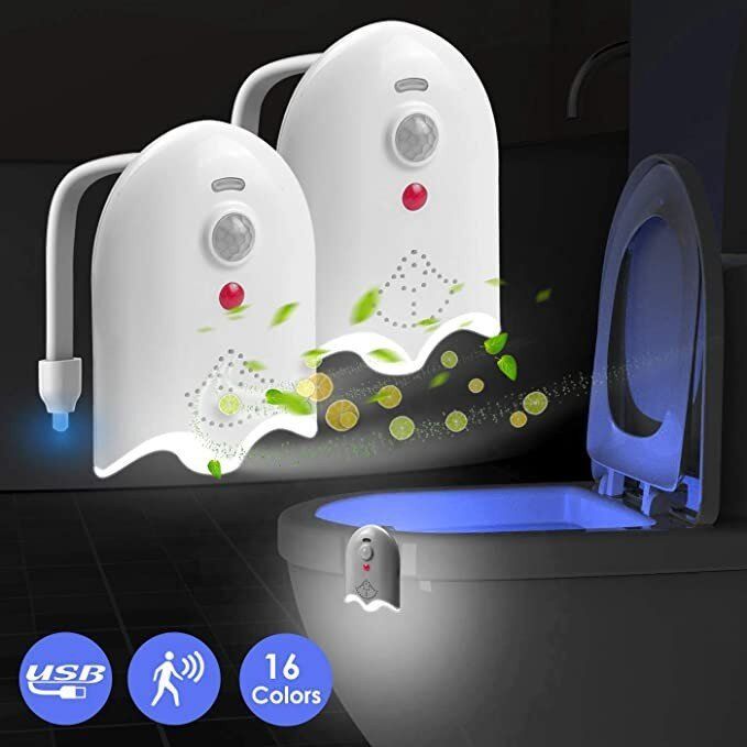 Rechargeable 16-color Aromatherapy Smart Sensor Toilet Light Night Light