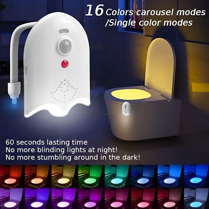 Rechargeable 16-color Aromatherapy Smart Sensor Toilet Light Night Light - Image 2