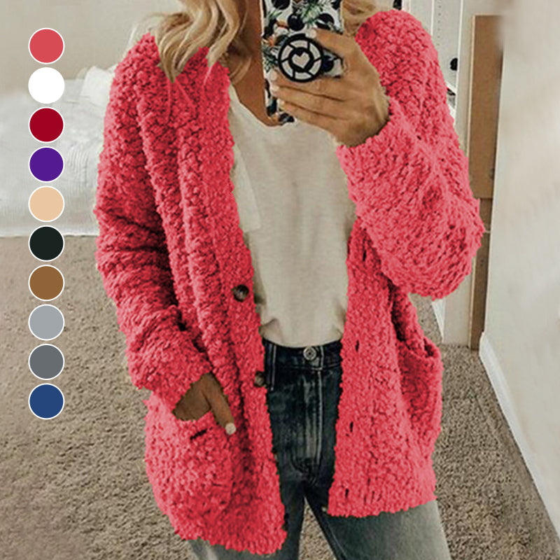 Autumn And Winter Plus Size Cardigan Casual Velvet Short Jacket - Image 3