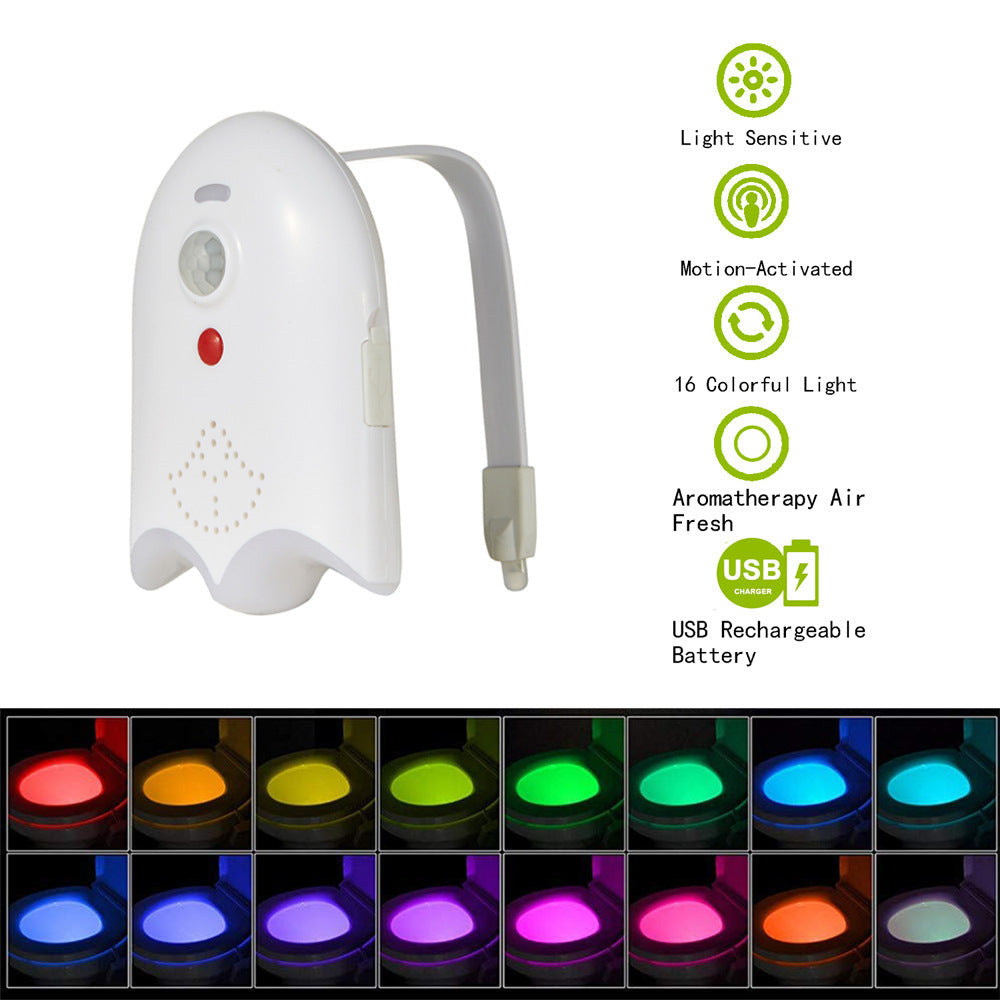 Rechargeable 16-color Aromatherapy Smart Sensor Toilet Light Night Light - Image 4