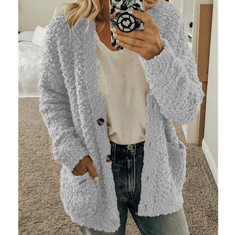 Autumn And Winter Plus Size Cardigan Casual Velvet Short Jacket - Image 11