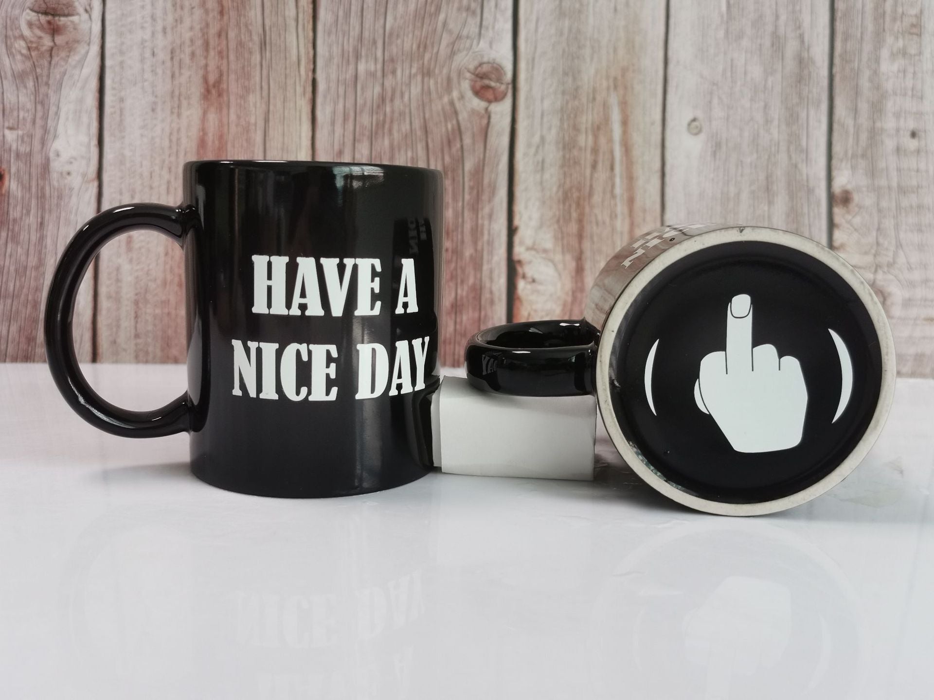 White Elephant Gift Vertical Middle Finger Cup Creative Mug Ceramic Coffee Cup - Image 6