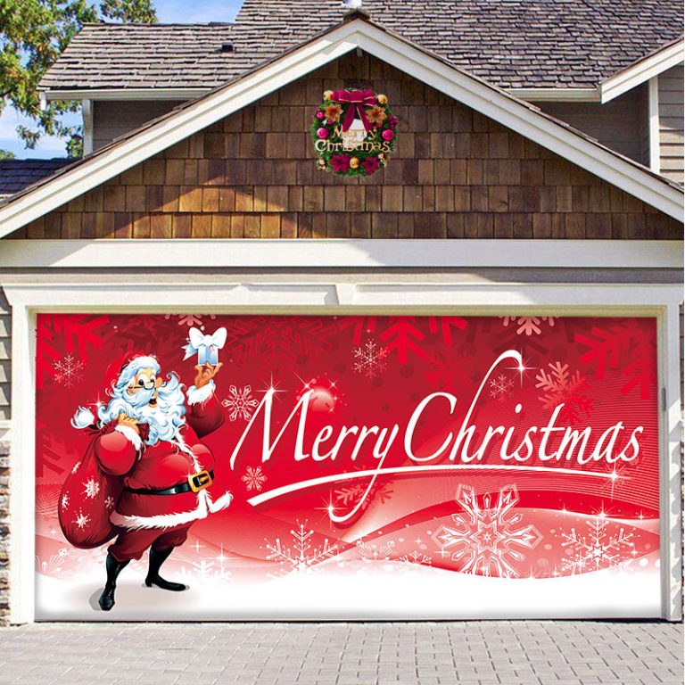 Santa s Merry Christmas Garage Door Mural Ornament NIVTTDOGCATTOY Santa s merry christmas garage door mural ornament nivttdogcattoy