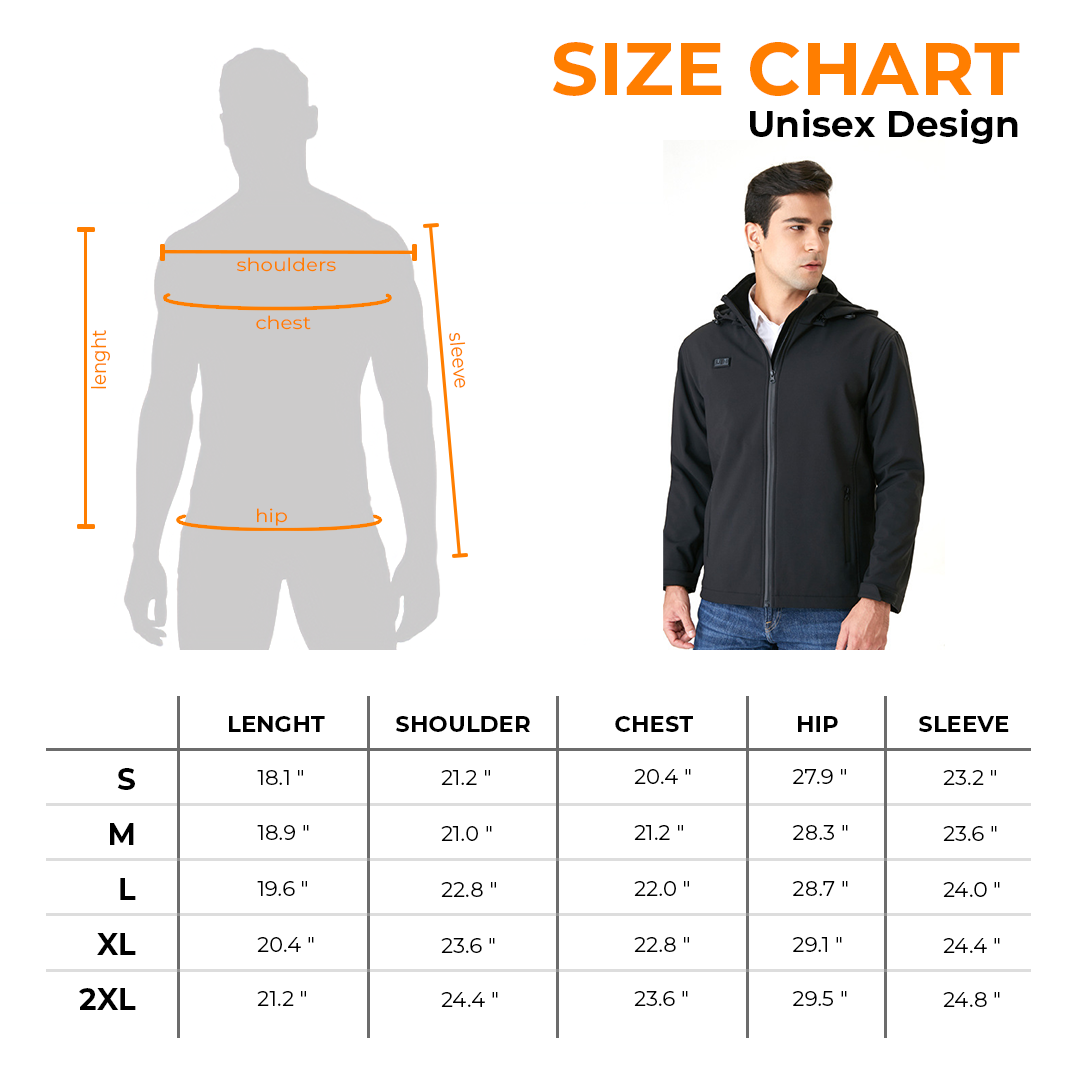 Heated Jacket for Men with Battery Pack - Detachable Hood Neck Warmer - Image 3