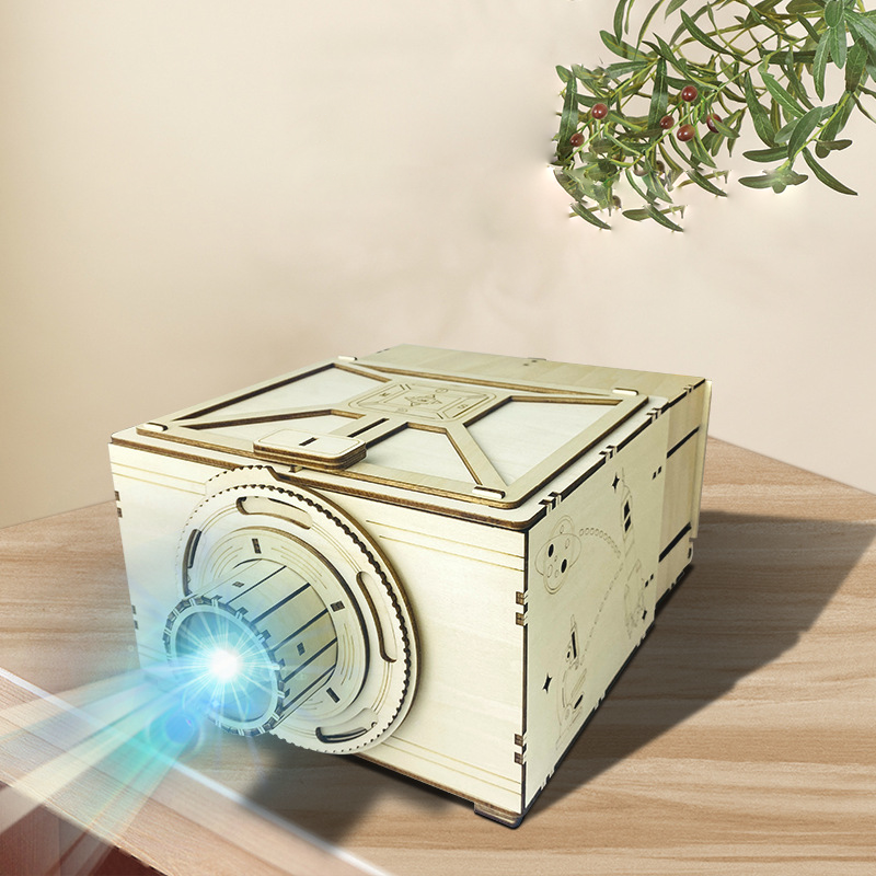 Children's Educational Wooden Puzzle Homemade Slide Projector DIY 3D Projector - Image 5