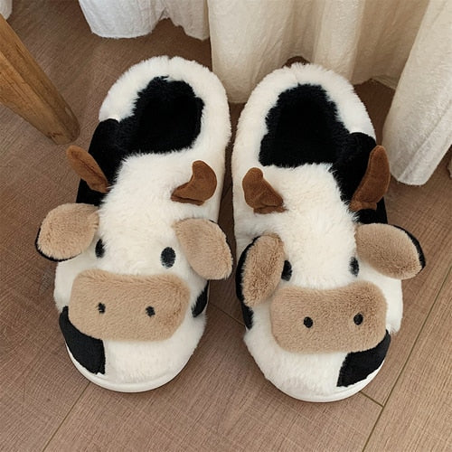 Furry cow house slippers - Image 2