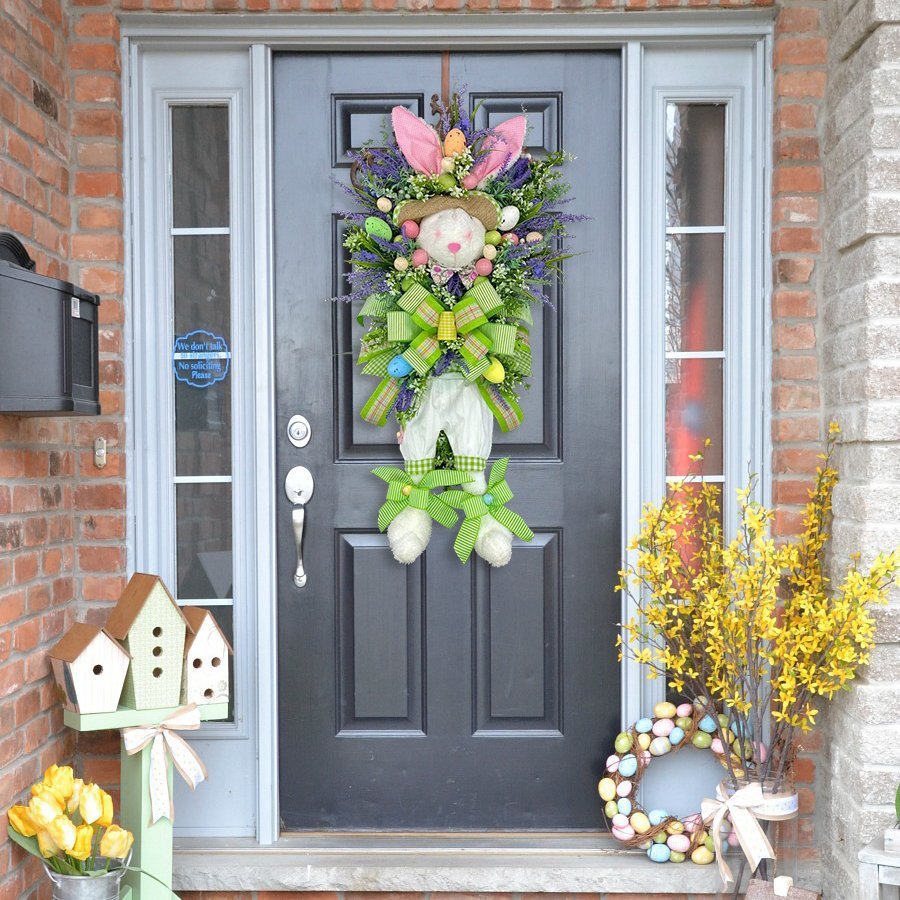 Spring Wreath for the Front Door Bunny Easter Wreath - Image 8