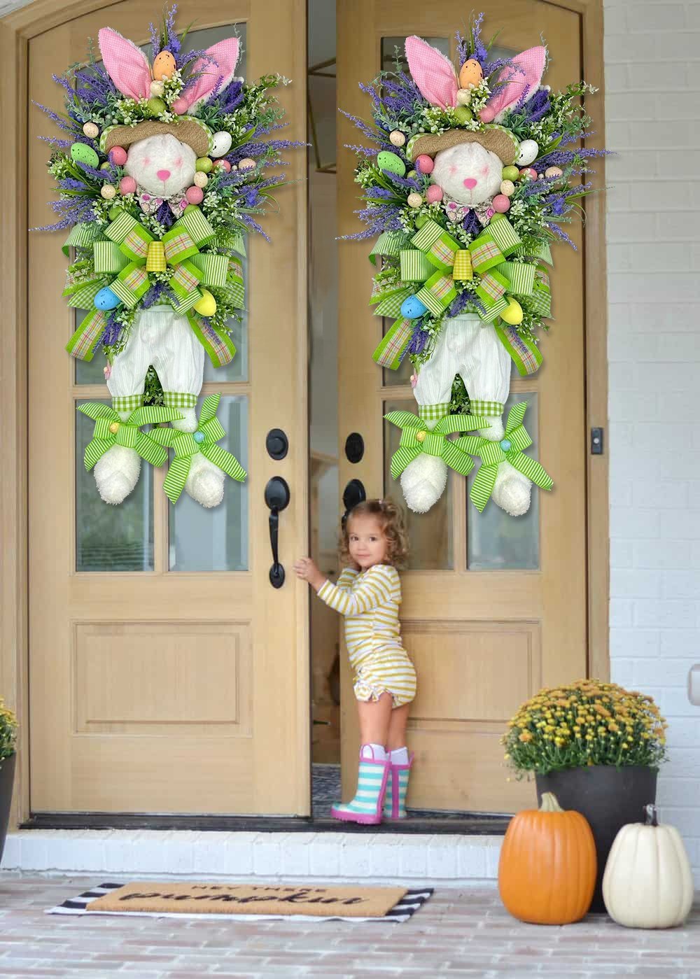 Spring Wreath for the Front Door Bunny Easter Wreath - Image 9