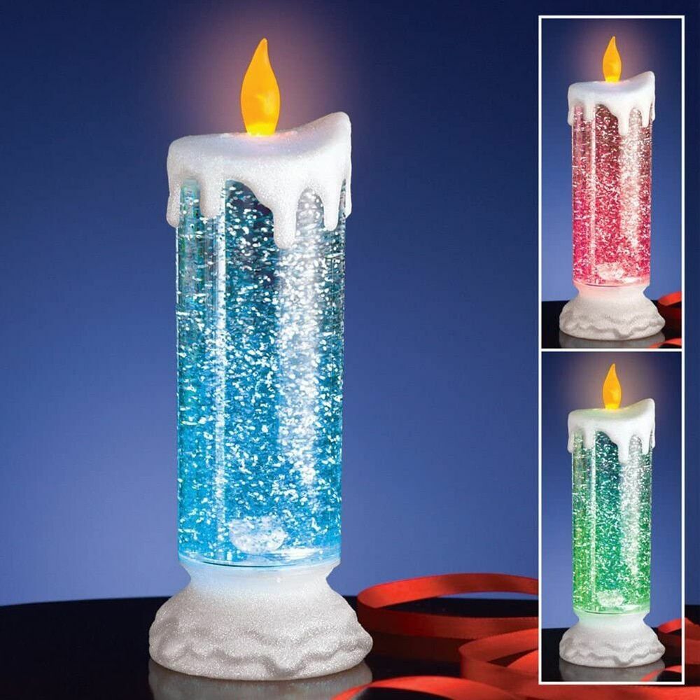 LED Christmas Candles Rechargeable With Glitter - Image 5