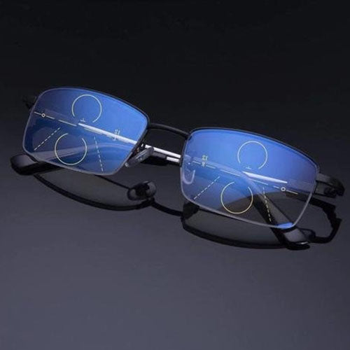 Sapphire high hardness anti blue light intelligent dual focus reading glasses