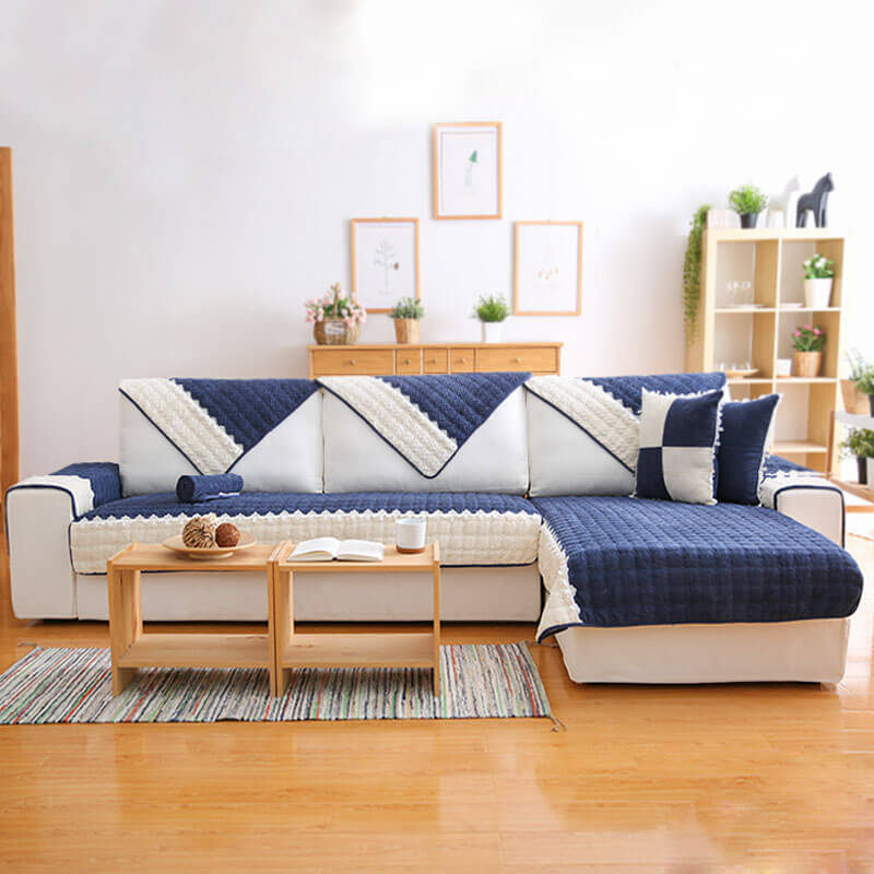 Super Soft Plush Couch Cover, Anti-Slip Sectional Couch Cover, L Shape Sofa Cover - Image 14