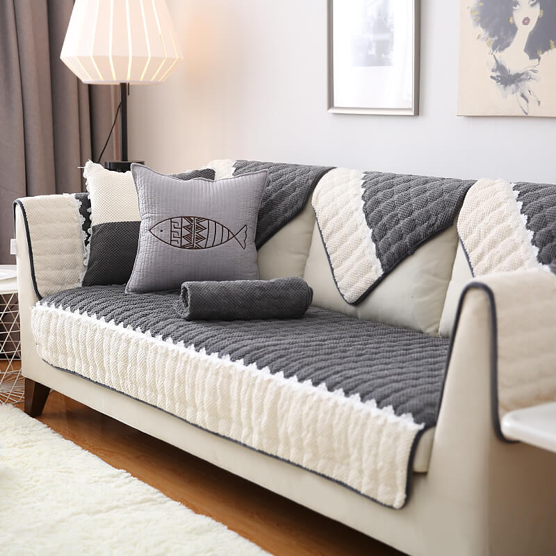 Super Soft Plush Couch Cover, Anti-Slip Sectional Couch Cover, L Shape Sofa Cover - Image 2