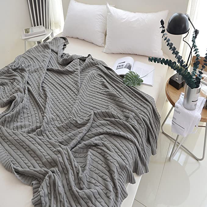 Nivtt COTTON OVERSIZED CABLE KNIT THROWS BLANKET - Image 9
