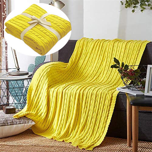 Nivtt COTTON OVERSIZED CABLE KNIT THROWS BLANKET - Image 12