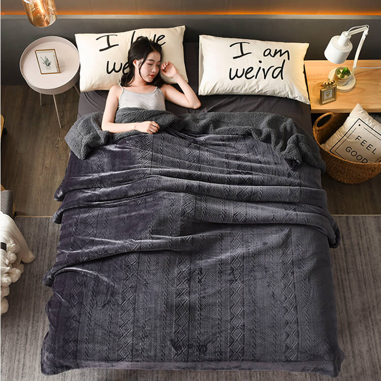 Nivtt Sherpa Fleece Throw Blanket, Plush Blanket Twin Queen Size - Image 5