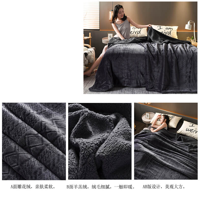 Nivtt Sherpa Fleece Throw Blanket, Plush Blanket Twin Queen Size - Image 6