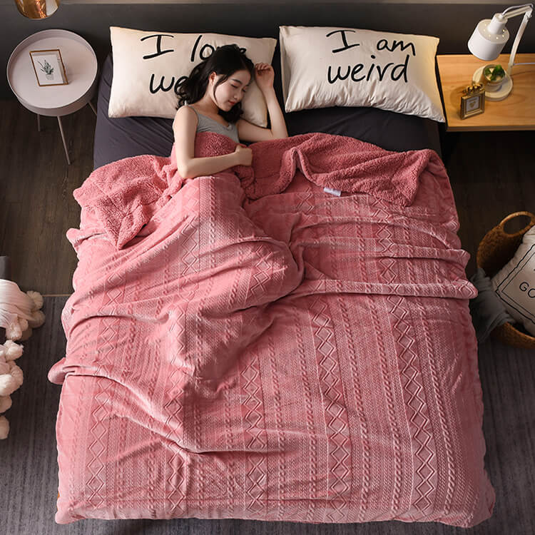 Nivtt Sherpa Fleece Throw Blanket, Plush Blanket Twin Queen Size - Image 7