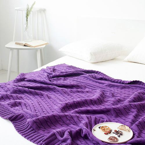 Nivtt COTTON OVERSIZED CABLE KNIT THROWS BLANKET - Image 14