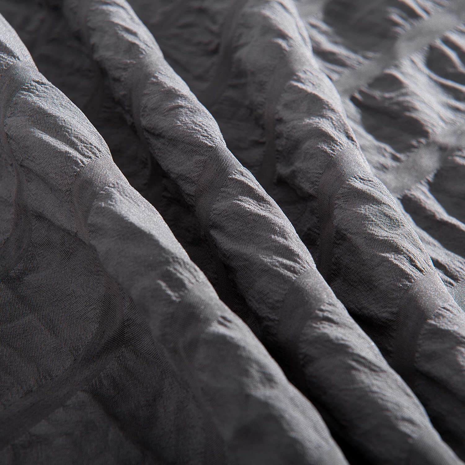 Nivtt Seersucker Washed Cotton Duvet Cover sets - Gray FULL/QUEEN/KING - Image 3