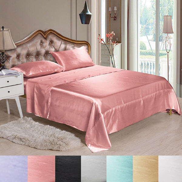Nivtt Satin Sheet Set - Silk Bedding Bed Sheets - Image 5