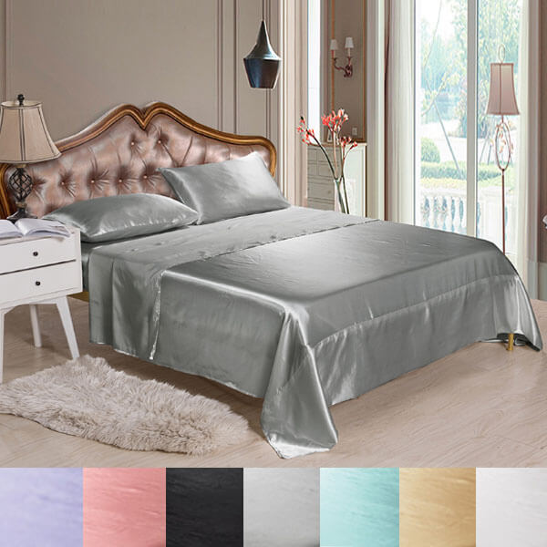 Nivtt Satin Sheet Set - Silk Bedding Bed Sheets - Image 4
