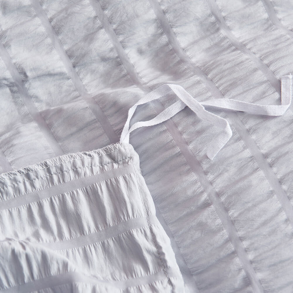Nivtt Seersucker Washed Cotton Duvet Cover sets - Gray FULL/QUEEN/KING - Image 14