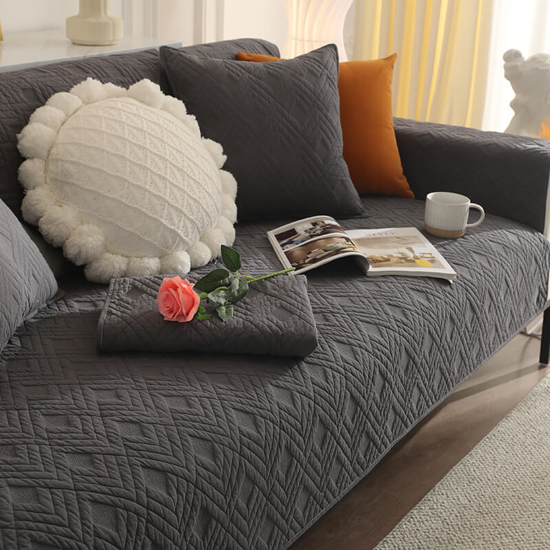 Nivtt Cotton Quilted Sectional Couch Covers, Furniture Protector Anti-Slip Couch Covers - Image 7