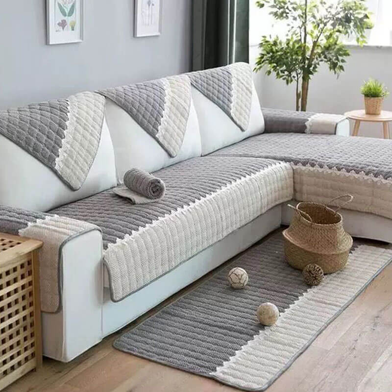 Super Soft Plush Couch Cover, Anti-Slip Sectional Couch Cover, L Shape Sofa Cover - Image 6