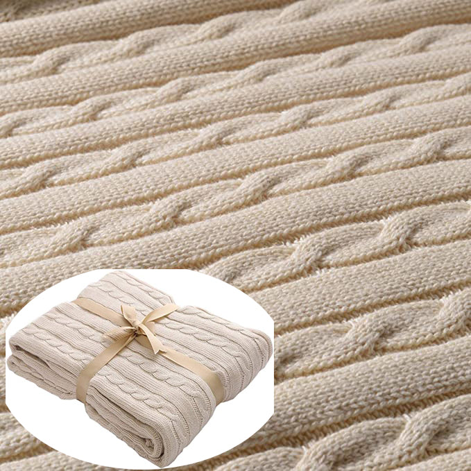 Nivtt COTTON OVERSIZED CABLE KNIT THROWS BLANKET - Image 15