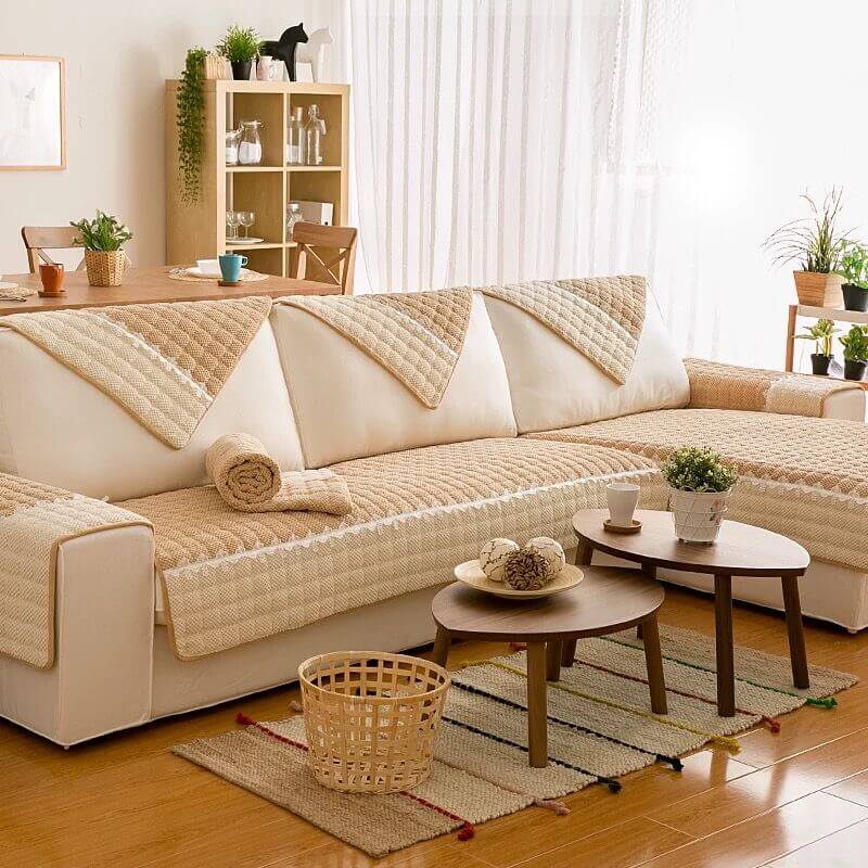 Super Soft Plush Couch Cover, Anti-Slip Sectional Couch Cover, L Shape Sofa Cover - Image 8