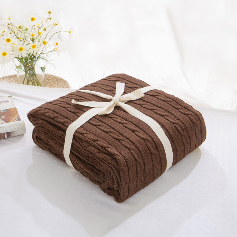 Nivtt COTTON OVERSIZED CABLE KNIT THROWS BLANKET - Image 16