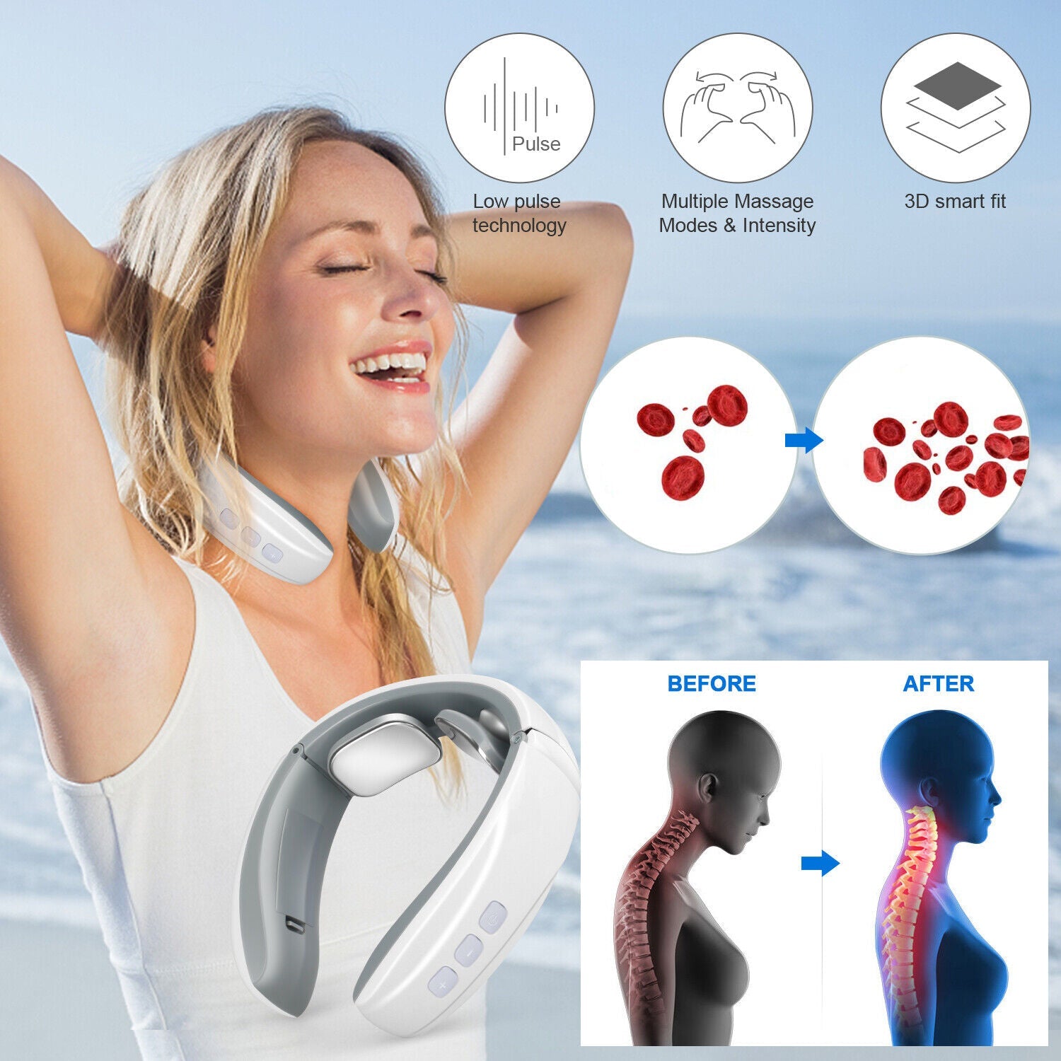 Electric Shock Pulse Neck and Shoulder Kneading Massager - Image 2