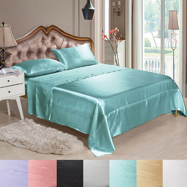 Nivtt Satin Sheet Set - Silk Bedding Bed Sheets - Image 8