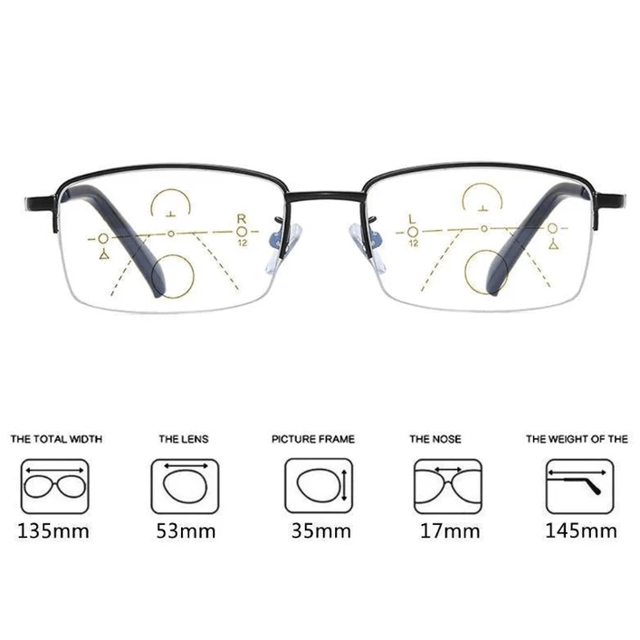 Titanium progressive far and near dual-use reading glasses - Image 4