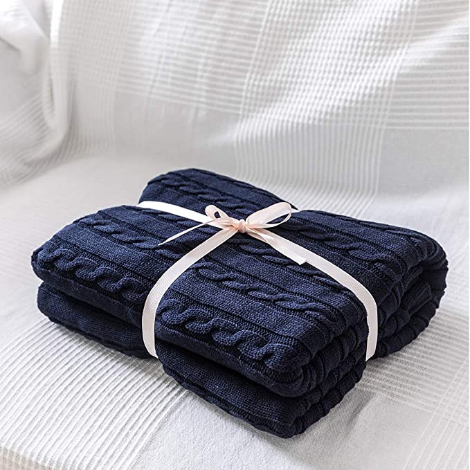 Nivtt COTTON OVERSIZED CABLE KNIT THROWS BLANKET - Image 4