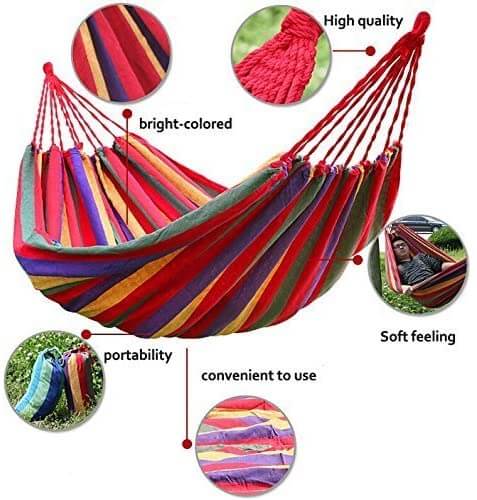 Nivtt Single Hammock, hand-woven Natural, Cotton Special Fringe - Image 15