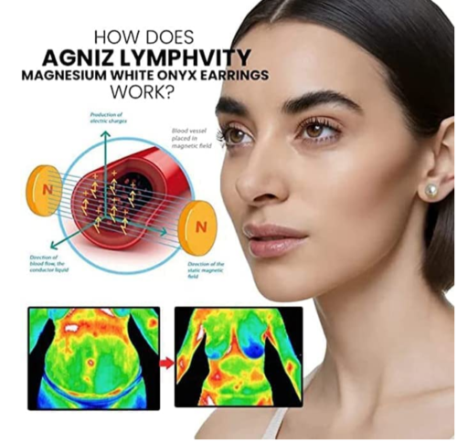 Elegance Lymphvity MagneTherapy White Onyx Earrings - Image 5