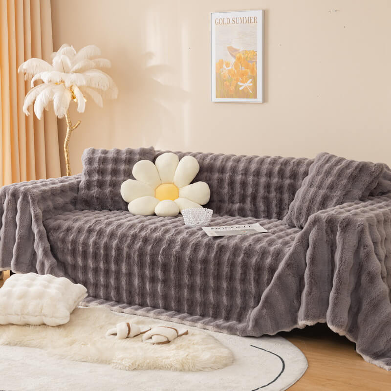 Nivtt Faux Fur Sofa Covers, Throws Blankets Sofa Slipcovers for Pets - Image 5