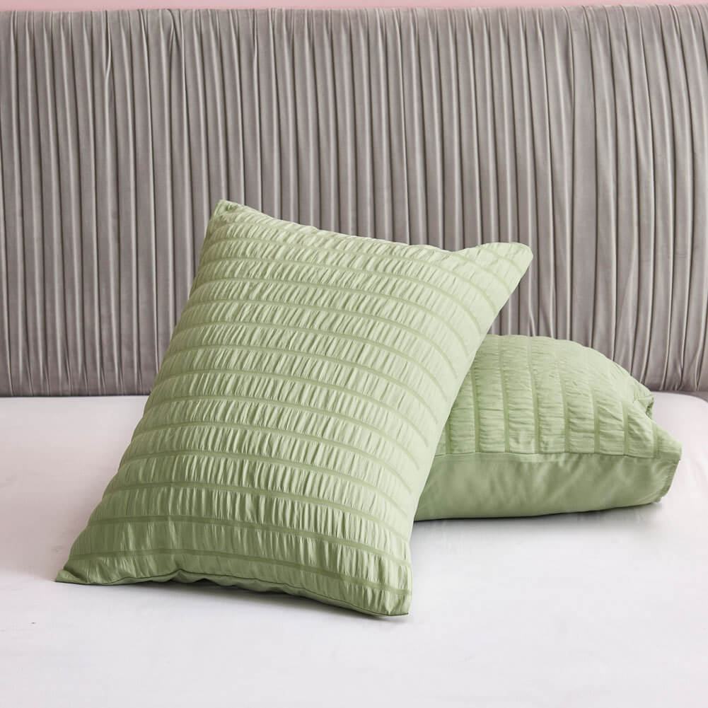 Nivtt Seersucker Washed Cotton Duvet Cover sets - Gray FULL/QUEEN/KING - Image 24