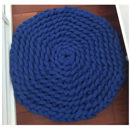 Nivtt Chunky knitting Dog Bed Rug | Hand Braided Round Rug - Image 6