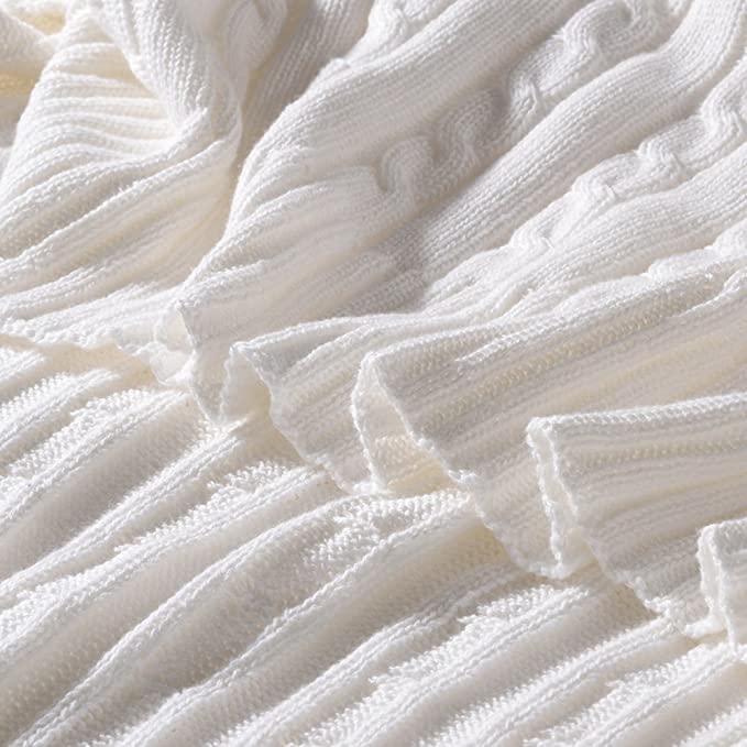 Nivtt COTTON OVERSIZED CABLE KNIT THROWS BLANKET - Image 6