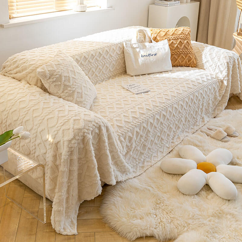 Nivtt Soft Shaggy Sofa Covers , Throws Blankets Sofa Slipcovers for Pets