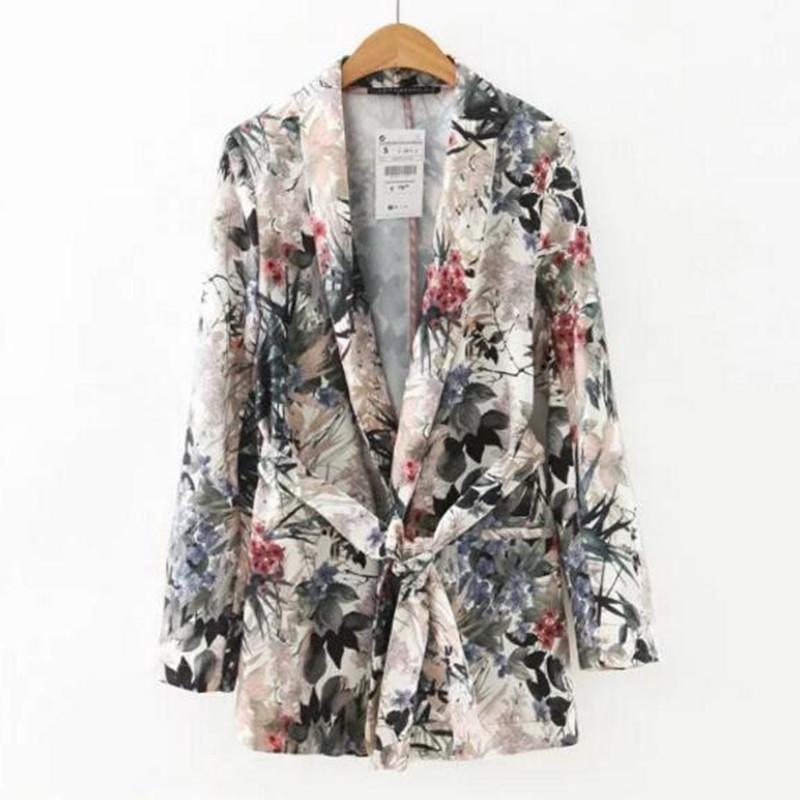 Retro Floral Blazer For Women - Image 3