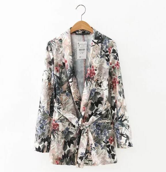 Retro Floral Blazer For Women