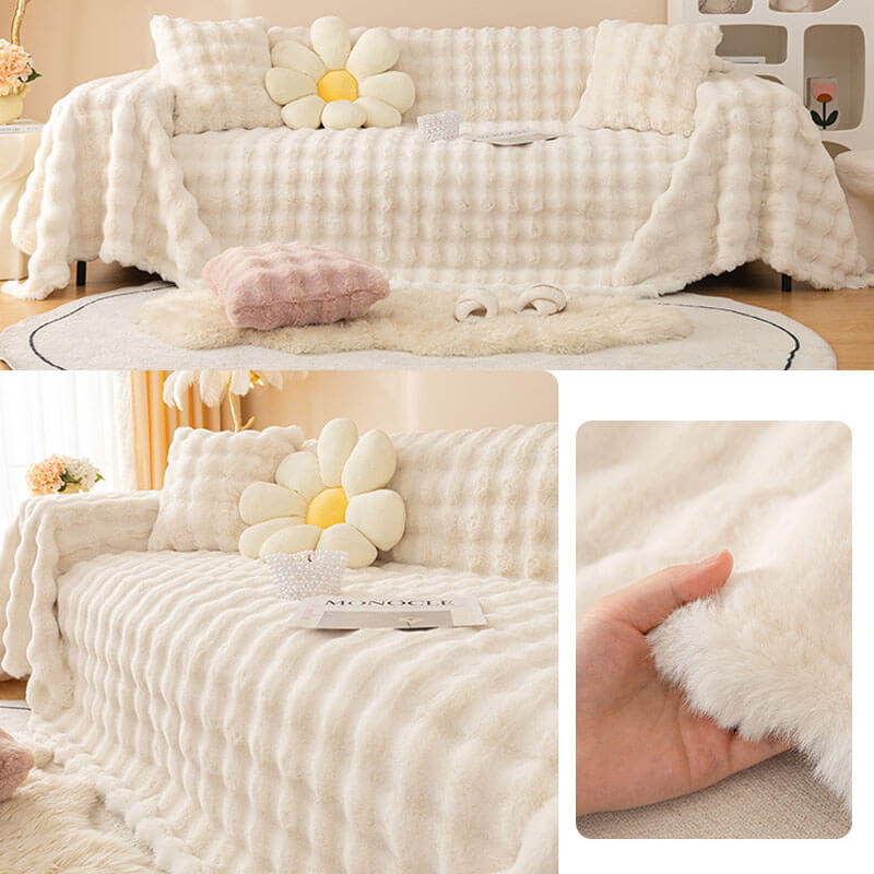 Nivtt Faux Fur Sofa Covers, Throws Blankets Sofa Slipcovers for Pets - Image 4