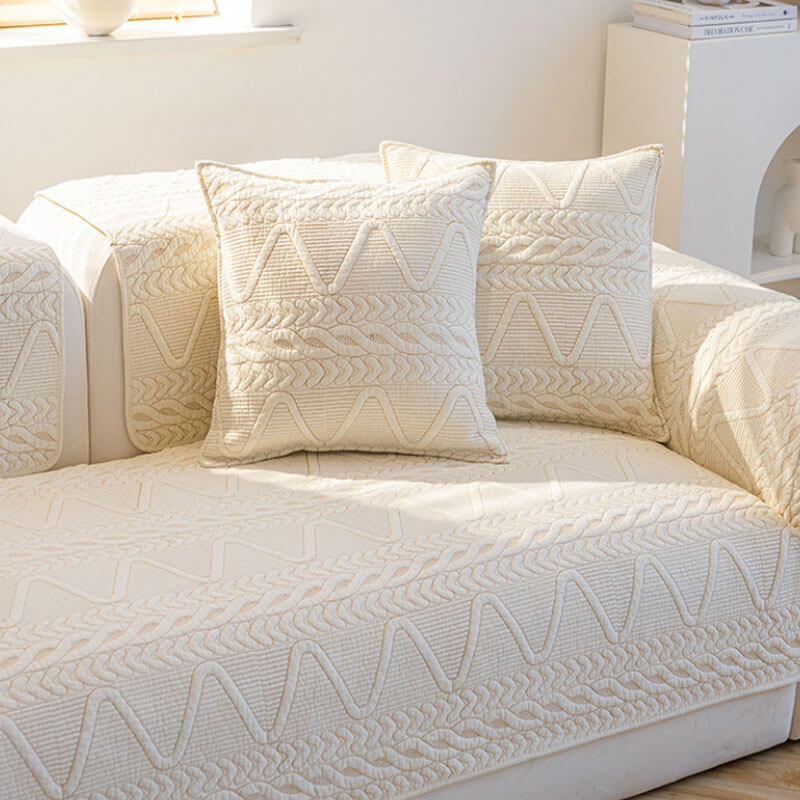 Nivtt Cotton Quilted Sectional Couch Covers, Furniture Protector Anti-Slip Couch Covers - Image 2