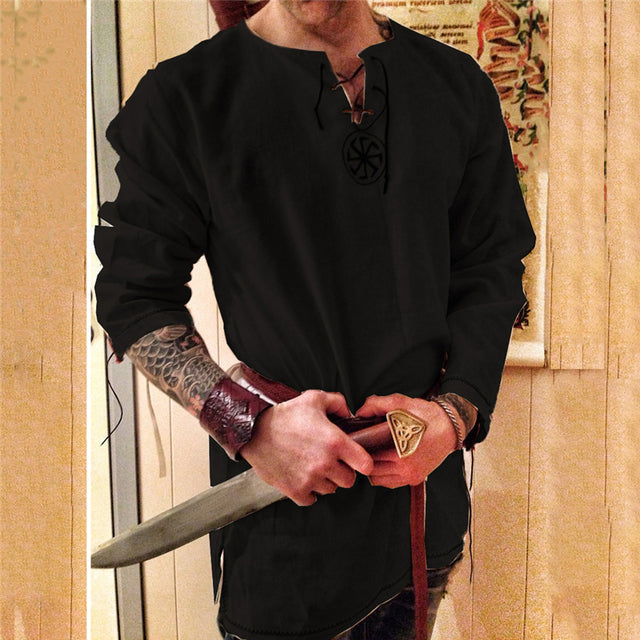 Viking Cosplay Renaissance Knight Crusader Long Sleeve Tunic S - 4XL - Image 9